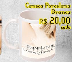 Caneca Branca Porcelana Britney Spears Femme Fatale